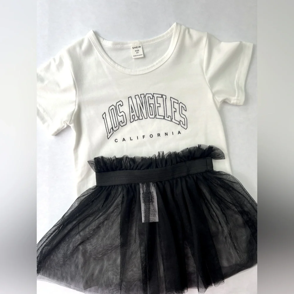 4Y Tshirt Dress and Black Tutu